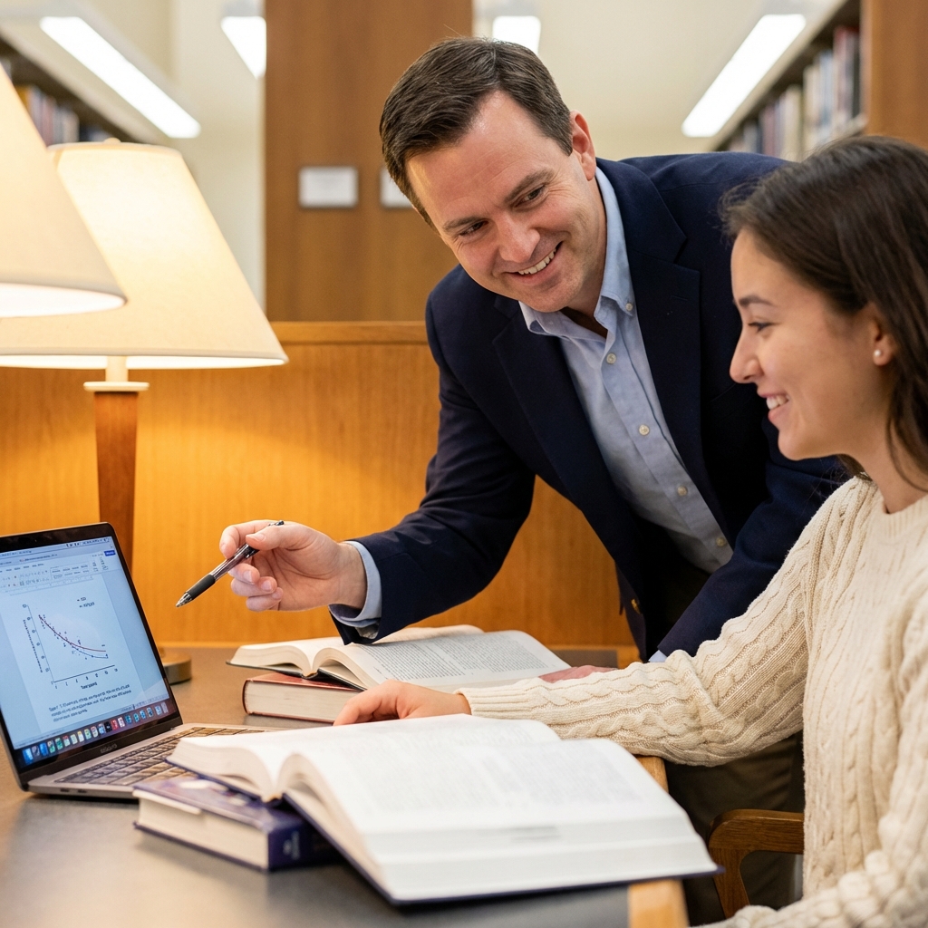 Academic mentor helping student